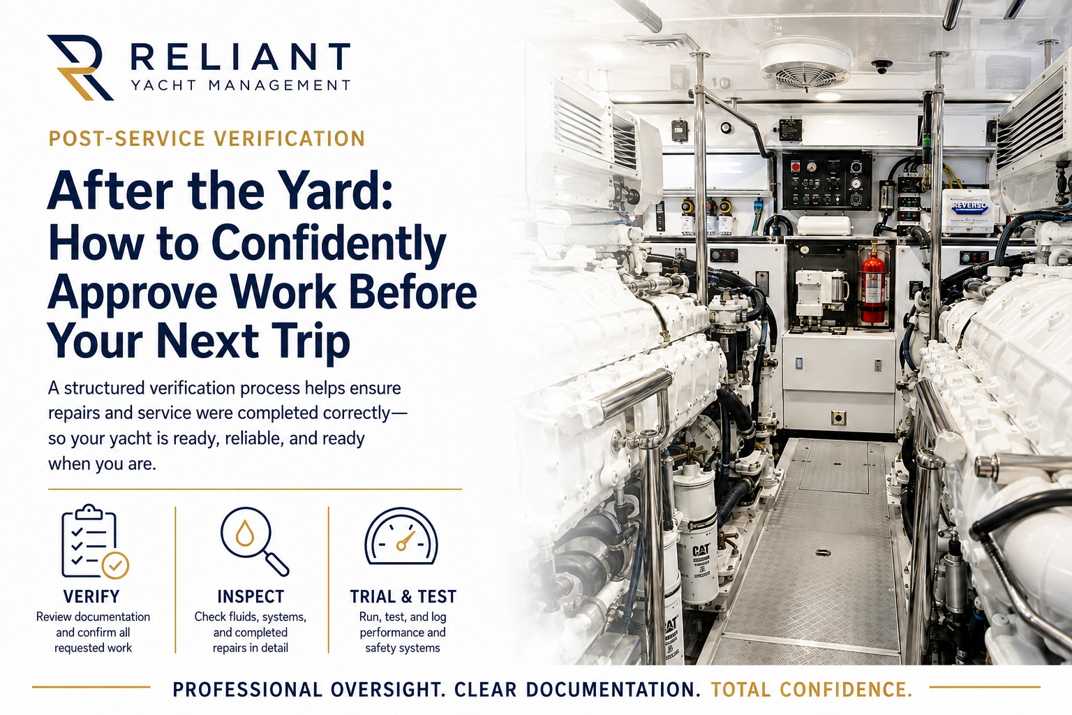 After the yard: a structured post-service verification and sea trial checklist to confirm work before the next trip